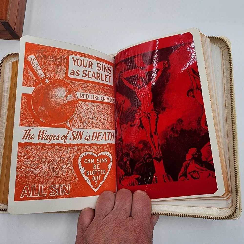 Vintage Memorial Holy Bible Cedar Box Allied‎ Industrial Workers Union Local 428